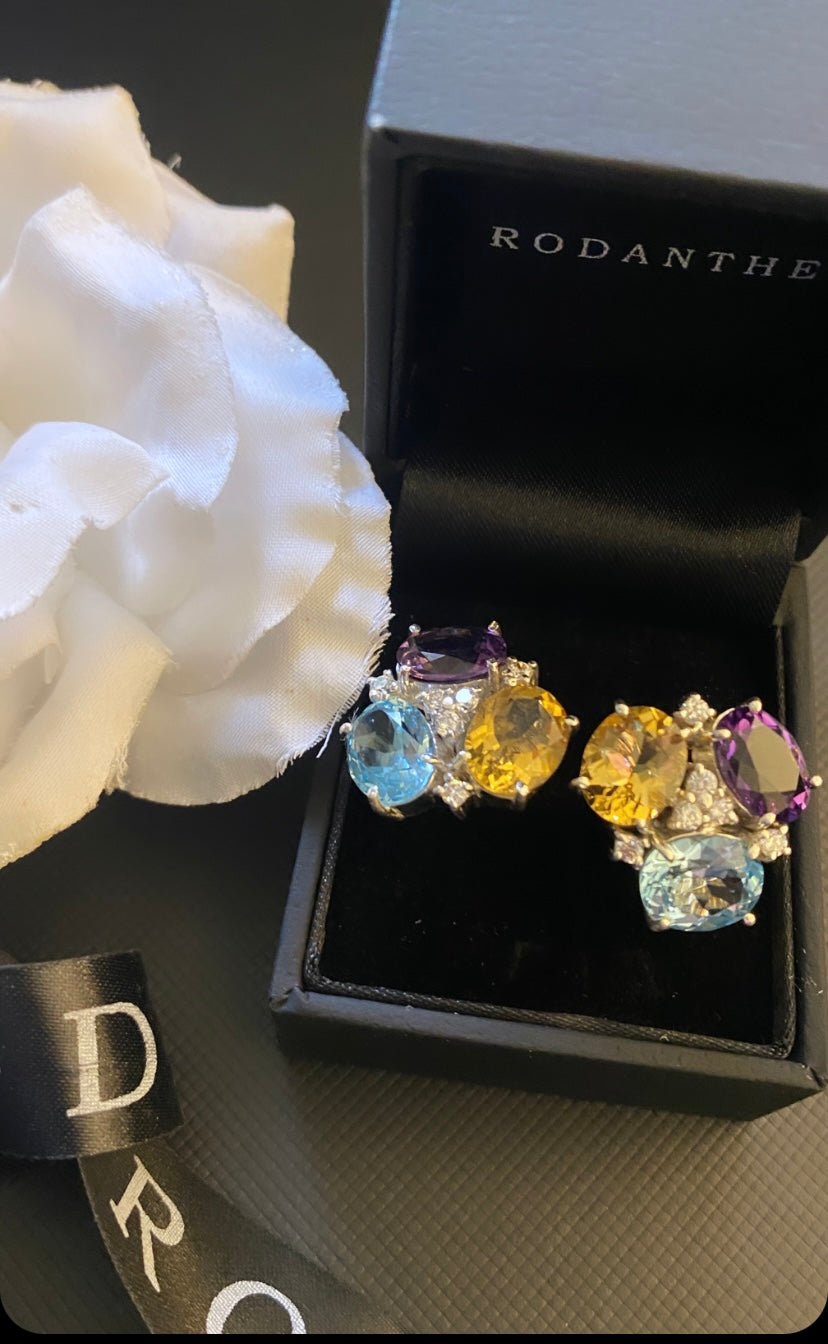 Annoushka citrine, purple amethyst & sky blue topaz  earrings