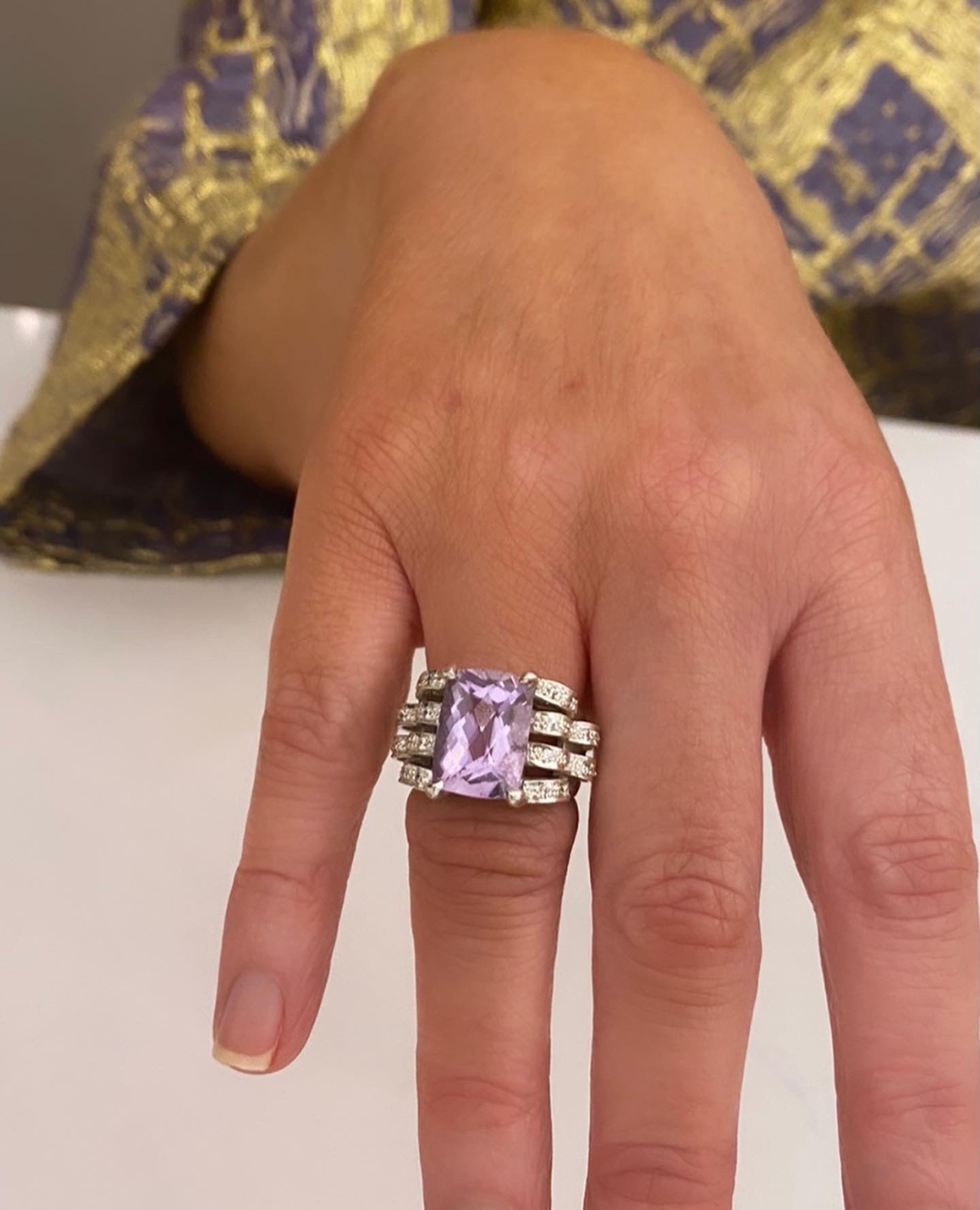 Pink Amethyst “Wave” ring