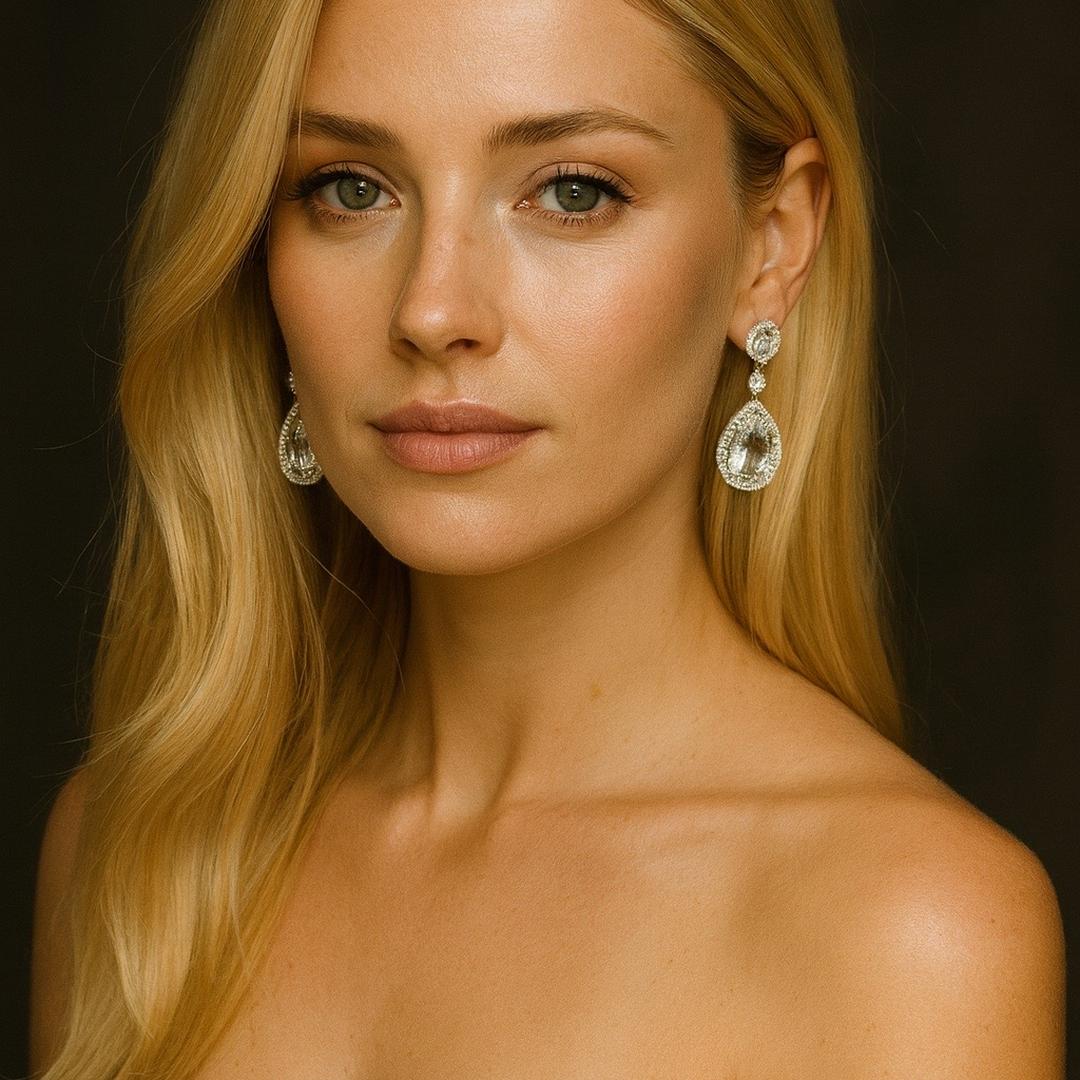 Green Amethst double gemstone earrings