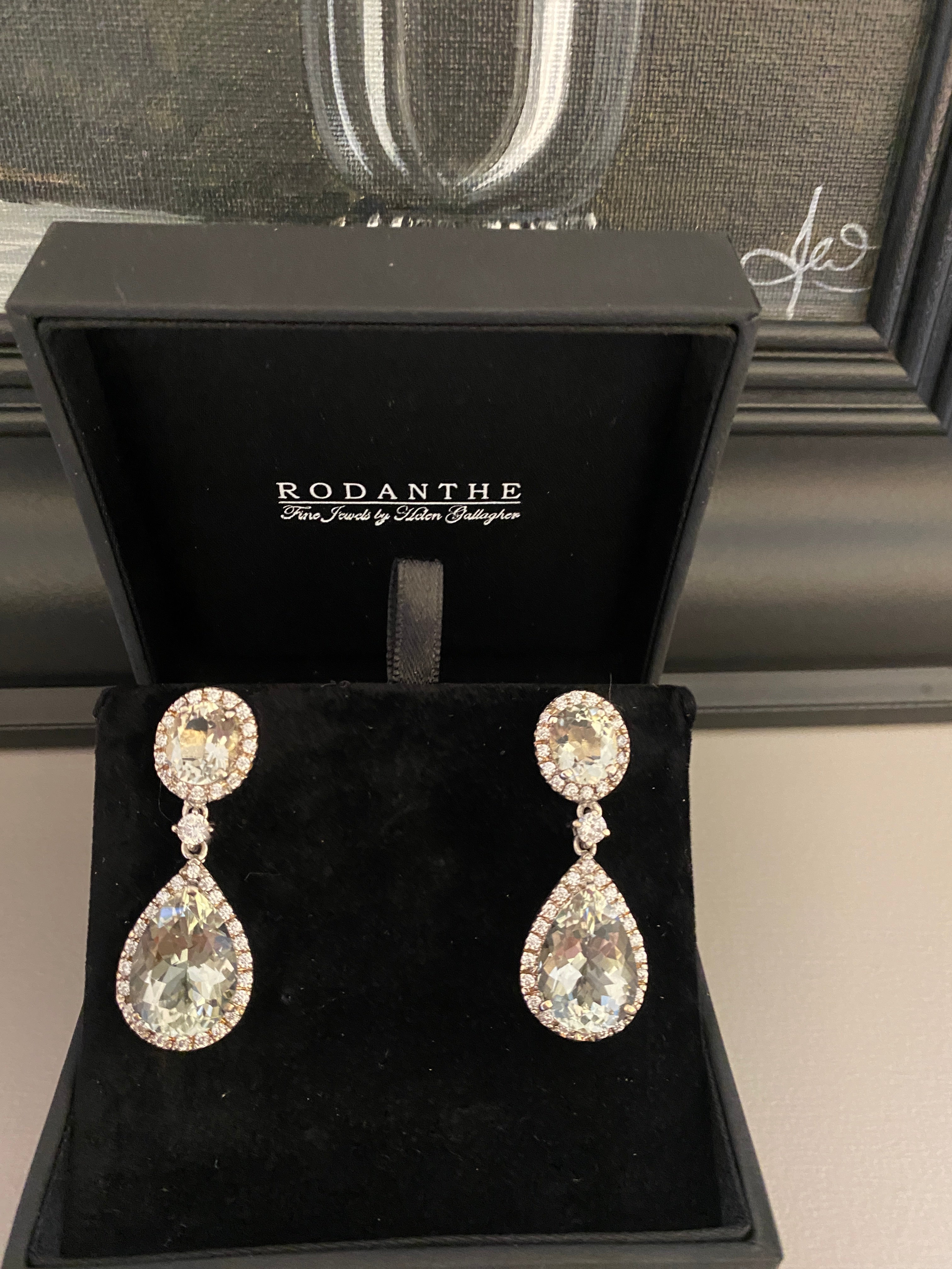 Green Amethst double gemstone earrings