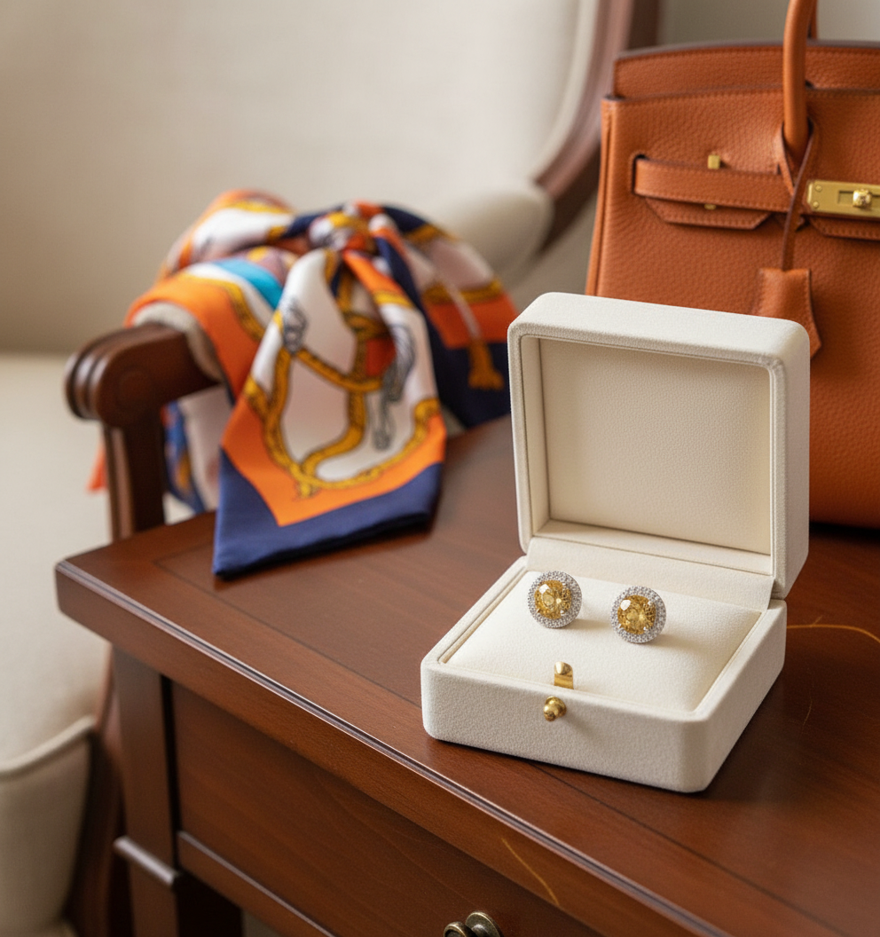 Citrine Etoile Doree Stud Earrings