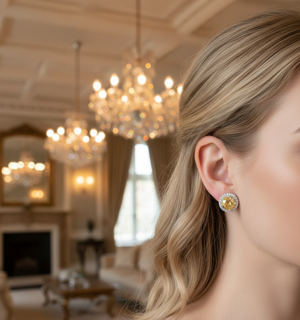 Citrine Etoile Doree Stud Earrings