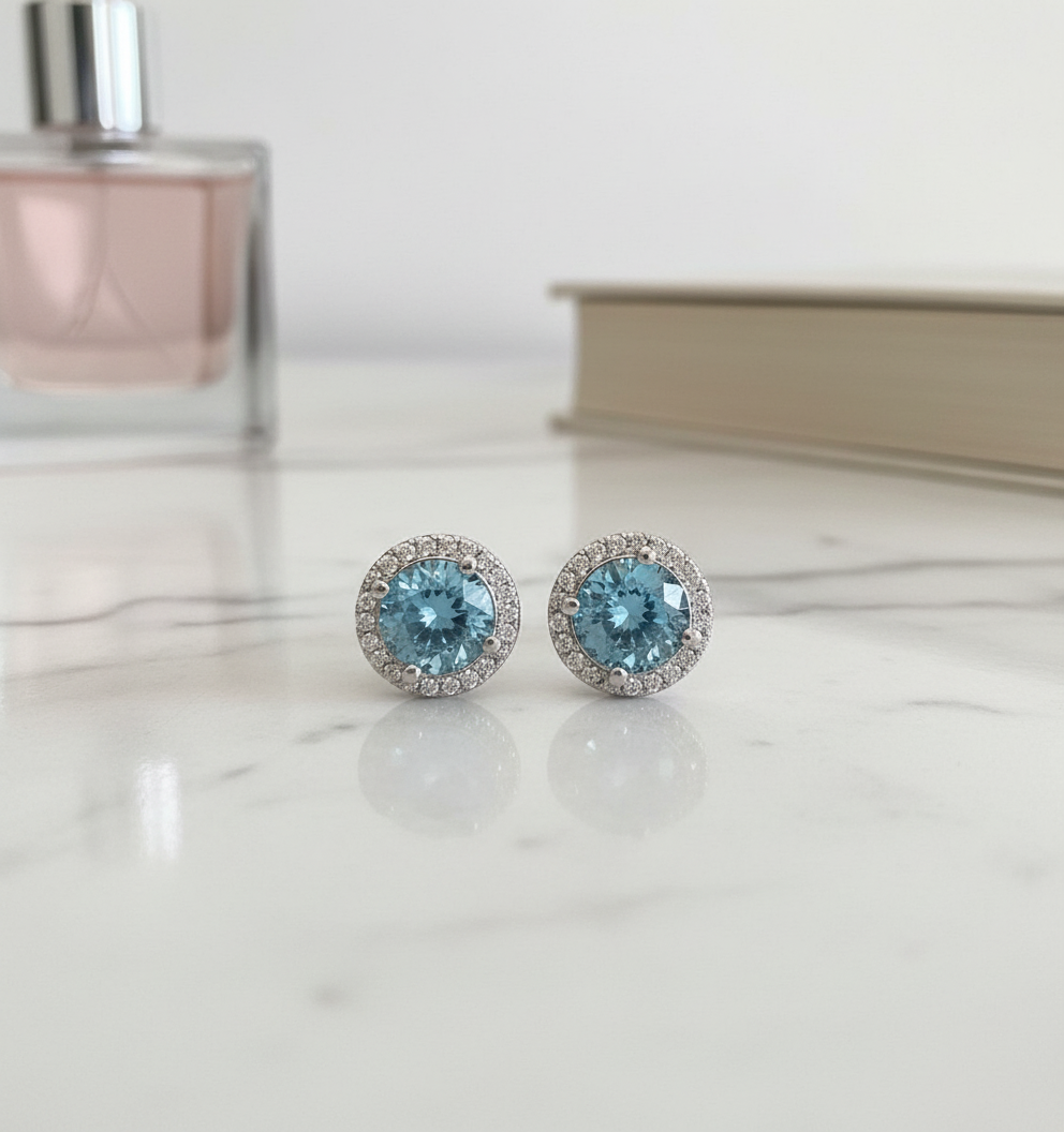 Blue Topaz Etoile Celeste Stud Earrings