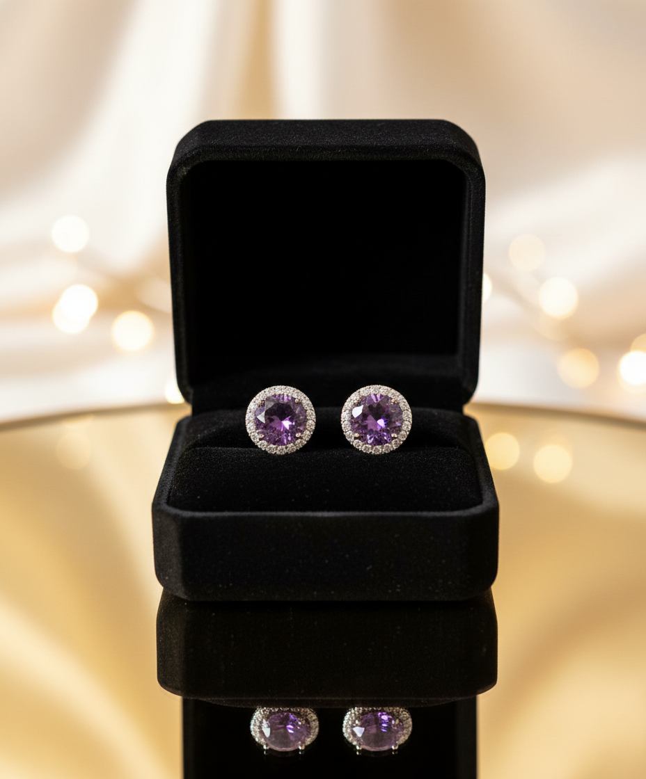 Amethyst Etoile Violette Stud Earrings