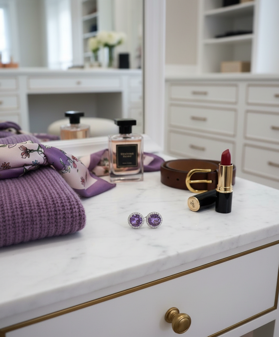 Amethyst Etoile Violette Stud Earrings